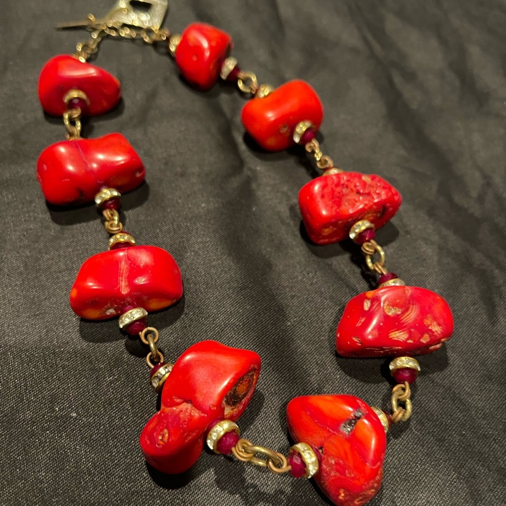 Beautiful, Beautiful Red Natural Stone Necklace.